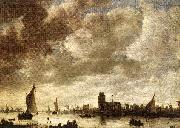 GOYEN, Jan van View of the Merwede before Dordrecht sdg oil painting